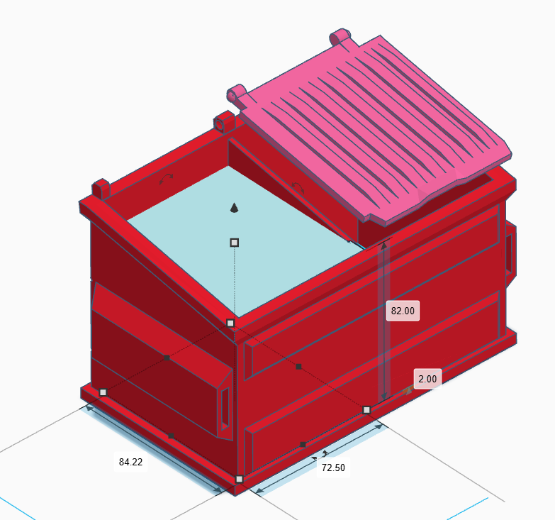 The Dump - Scale Model Dumpster With Working Lid, Dumpster For Q-tips, Desk Dump.