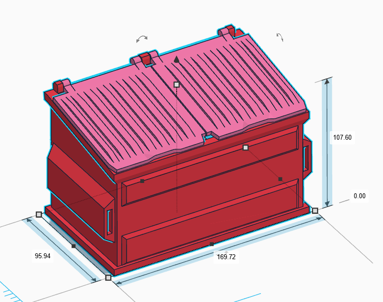 The Dump - Scale Model Dumpster With Working Lid, Dumpster For Q-tips, Desk Dump.